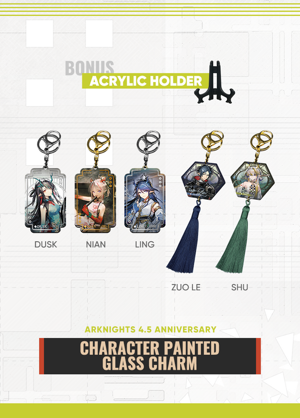 Arknights | Character Painted Glass Charm | 4.5 Anniv