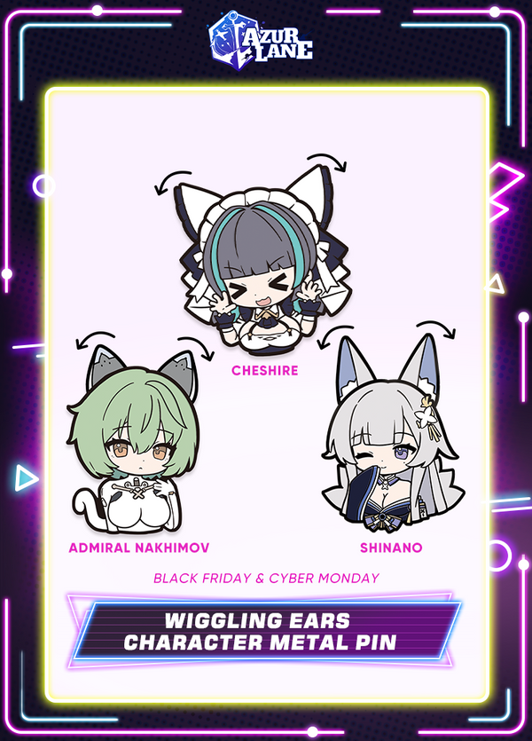 Azur Lane | Wiggling Ears Character Metal Pin | Black Friday 2025